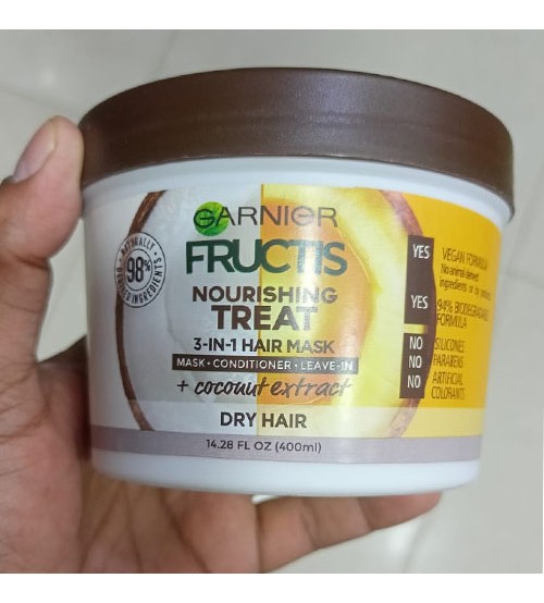 Garnier Fructis Nourishing Treat 3in1 Hair Mask with Coconut Extract 400ml
